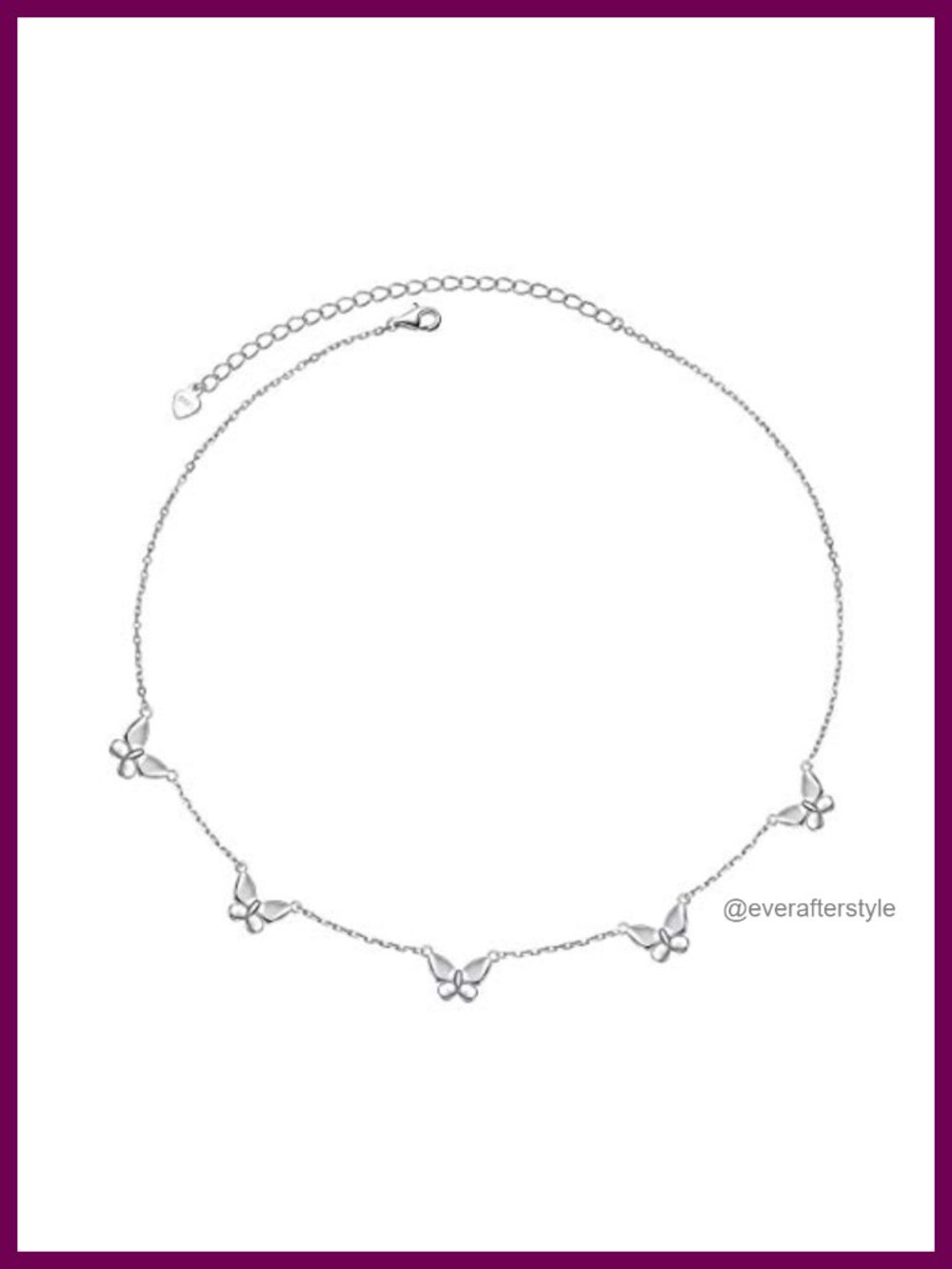 Sterling Silver Dainty Butterfly Choker Necklace Women's Jewelry